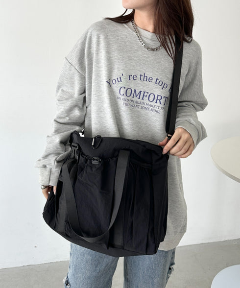 【A4サイズ対応】2WAYギャザーポケットショルダーバッグ | CL1256014 | ブラック