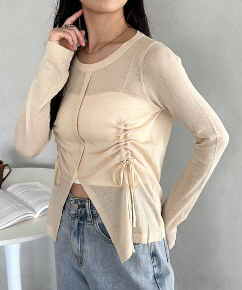 サイドシャーリングドロストシアートップス | CL2253010 | ベージュ