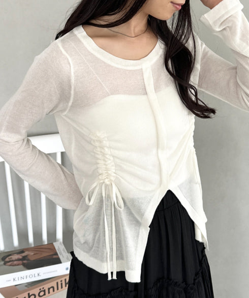 サイドシャーリングドロストシアートップス | CL2253010 | ホワイト