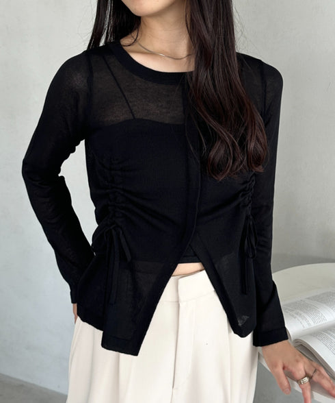 サイドシャーリングドロストシアートップス | CL2253010 | ブラック