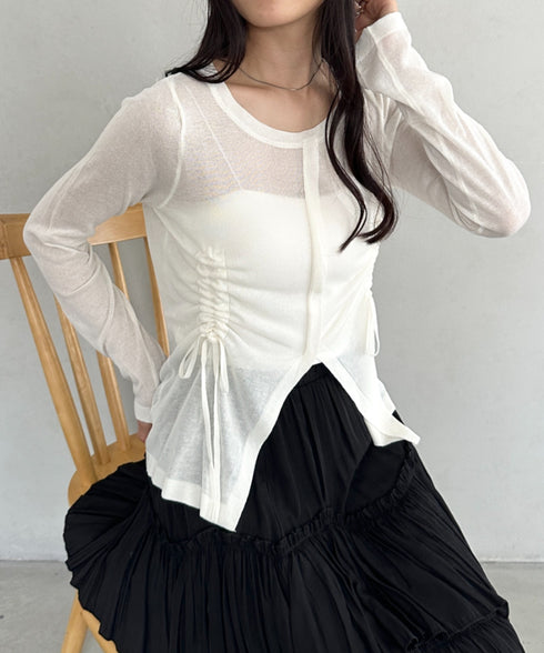 サイドシャーリングドロストシアートップス | CL2253010 | ホワイト