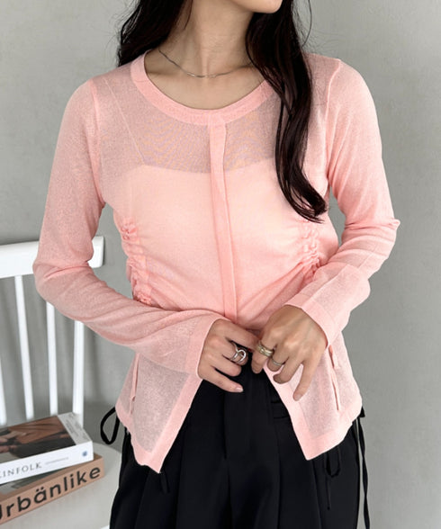 サイドシャーリングドロストシアートップス | CL2253010 | ピンク