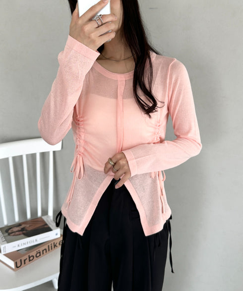 サイドシャーリングドロストシアートップス | CL2253010 | ピンク