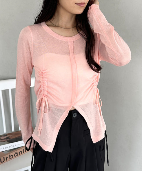 サイドシャーリングドロストシアートップス | CL2253010 | ピンク