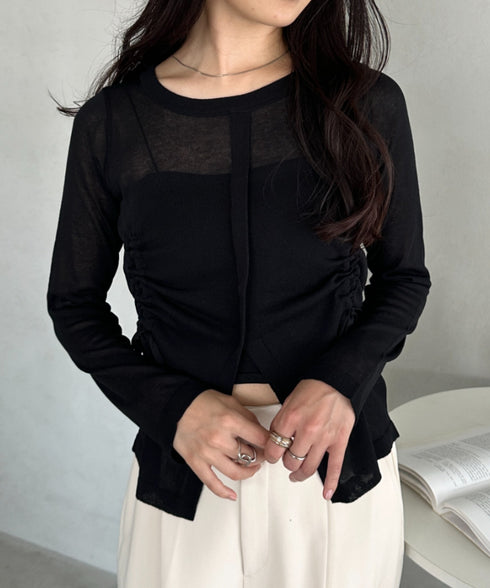 サイドシャーリングドロストシアートップス | CL2253010 | ブラック