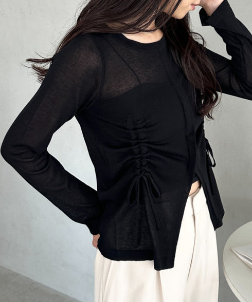 サイドシャーリングドロストシアートップス | CL2253010 | ブラック