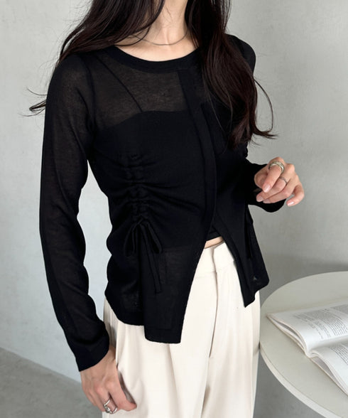 サイドシャーリングドロストシアートップス | CL2253010 | ブラック