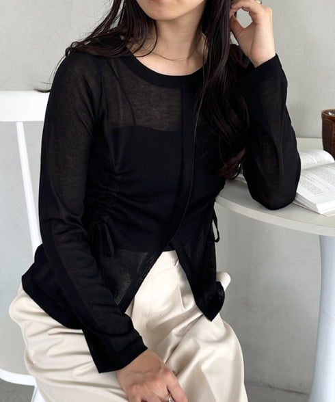 サイドシャーリングドロストシアートップス | CL2253010 | ブラック