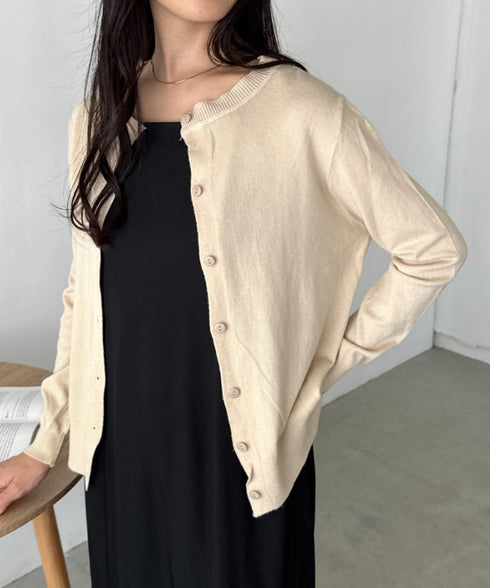 クルーネックベーシックニットカーディガン | CL2253013 | ベージュ