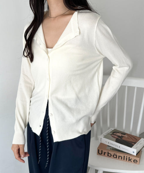 クルーネックベーシックニットカーディガン | CL2253013 | アイボリー