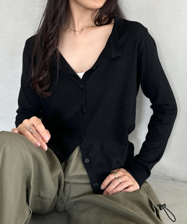 クルーネックベーシックニットカーディガン | CL2253013 | ブラック