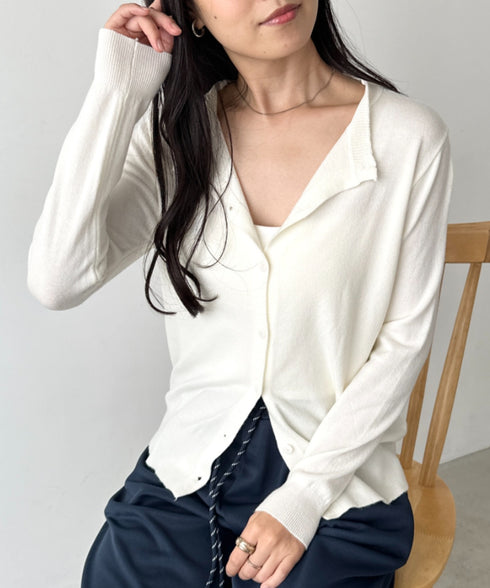 クルーネックベーシックニットカーディガン | CL2253013 | アイボリー