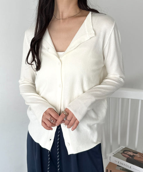 クルーネックベーシックニットカーディガン | CL2253013 | アイボリー