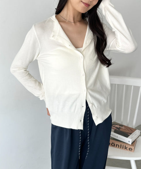 クルーネックベーシックニットカーディガン | CL2253013 | アイボリー