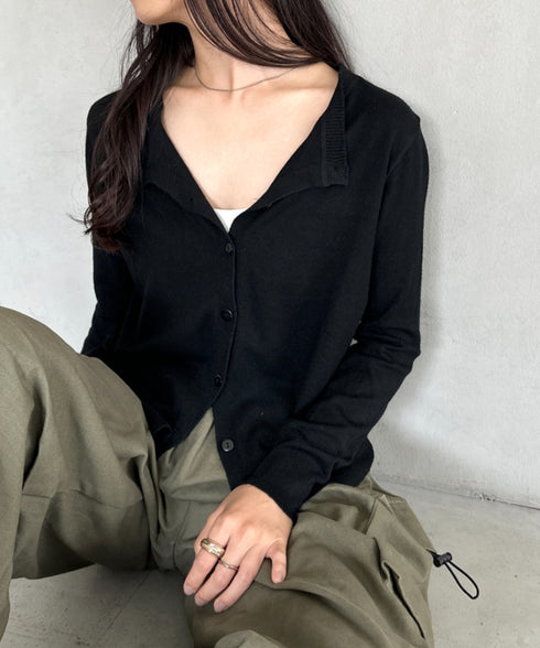 クルーネックベーシックニットカーディガン | CL2253013 | ブラック