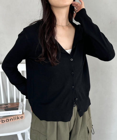 クルーネックベーシックニットカーディガン | CL2253013 | ブラック