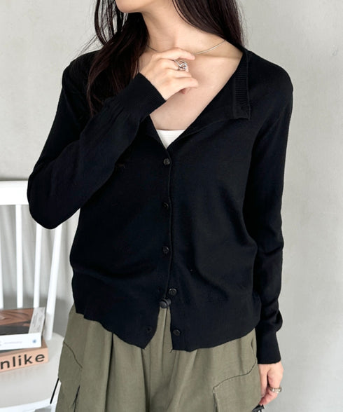 クルーネックベーシックニットカーディガン | CL2253013 | ブラック