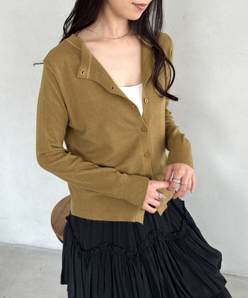 クルーネックベーシックニットカーディガン | CL2253013 | マスタード