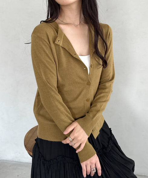 クルーネックベーシックニットカーディガン | CL2253013 | マスタード