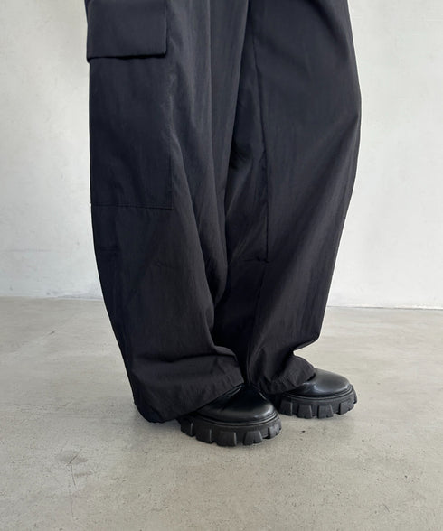 ダブルウエストナイロンカーゴパンツ | BA2253008 | ブラック