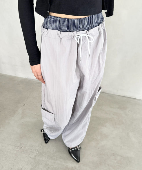 ダブルウエストナイロンカーゴパンツ | BA2253008 | グレー