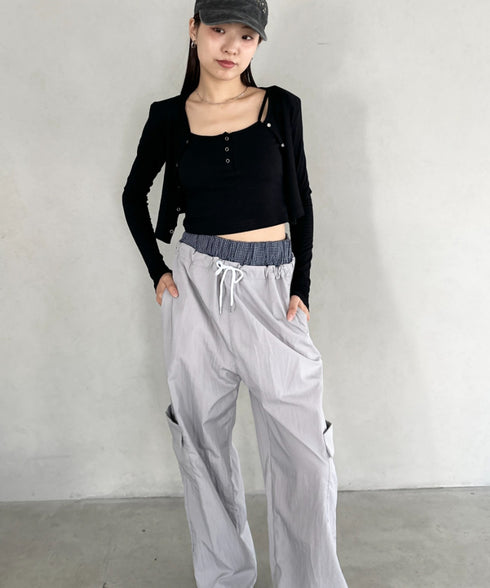 ダブルウエストナイロンカーゴパンツ | BA2253008 | グレー