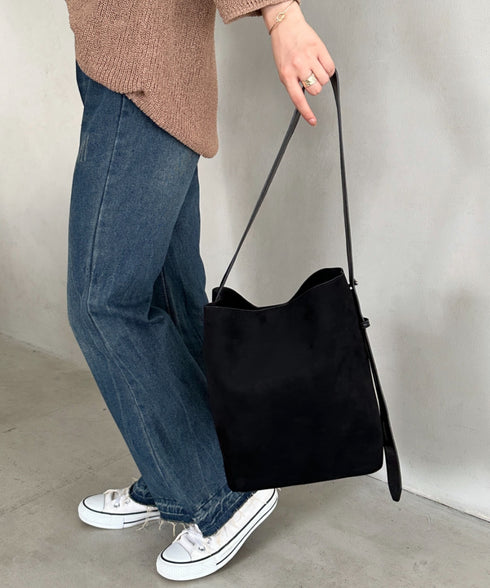 スウェード風バケツバッグ | MD1253022 | ブラック