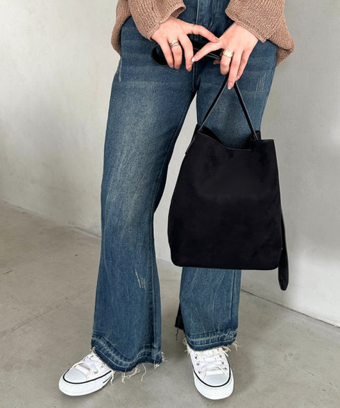 スウェード風バケツバッグ | MD1253022 | ブラック