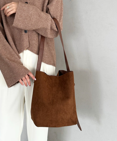 スウェード風バケツバッグ | MD1253022 | キャメル