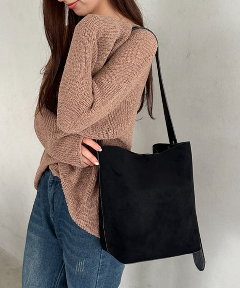 スウェード風バケツバッグ | MD1253022 | ブラック