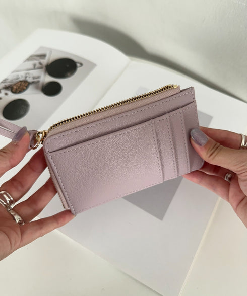 L字ファスナーPU薄型 シンプルデザイン カードケース/ミニ財布 | MD6253023 | パープル