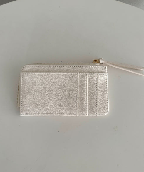 L字ファスナーPU薄型 シンプルデザイン カードケース/ミニ財布 | MD6253023 | アイボリー