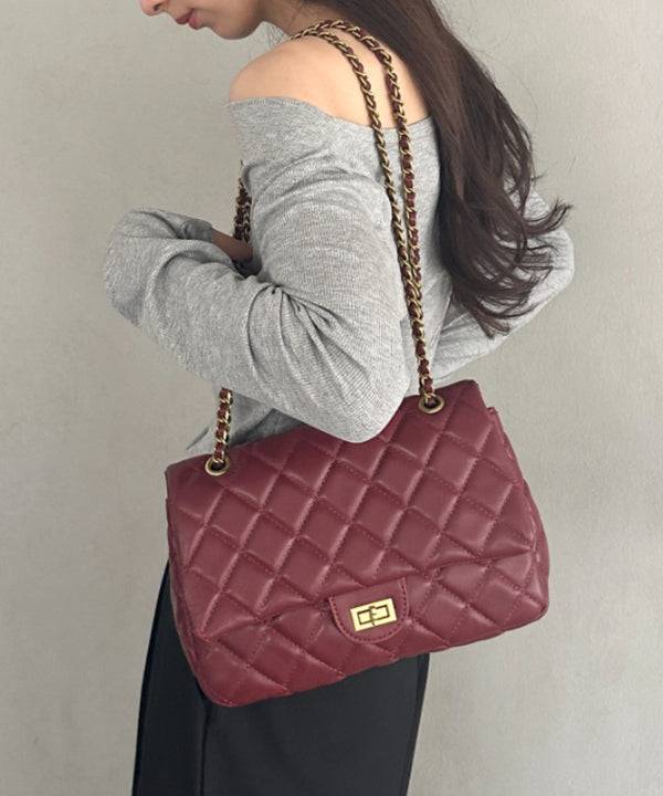 キルティングチェーンショルダーバッグ | MD1253024 | レッド