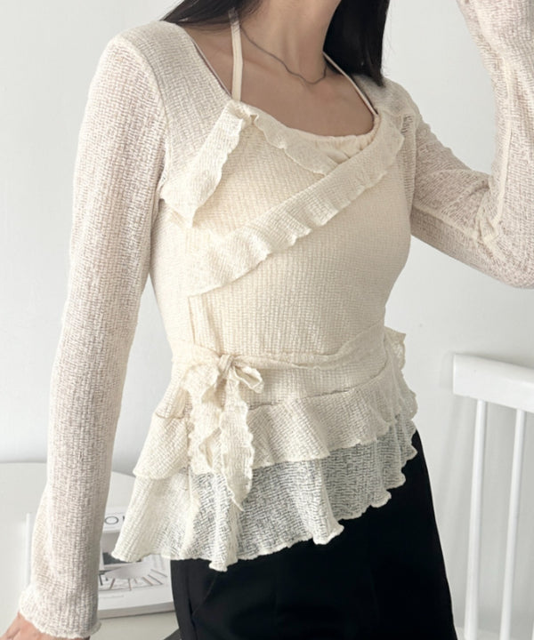 ホルターネックフリルレイヤードトップス | WR2253025 | アイボリー