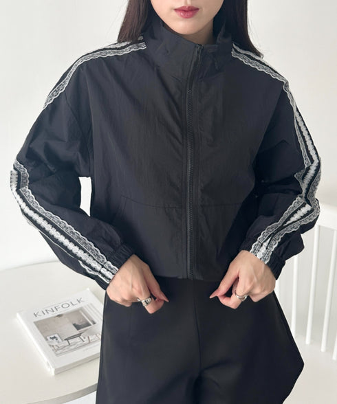 レースラインナイロントラックブルゾン | WR2253026 | ブラック