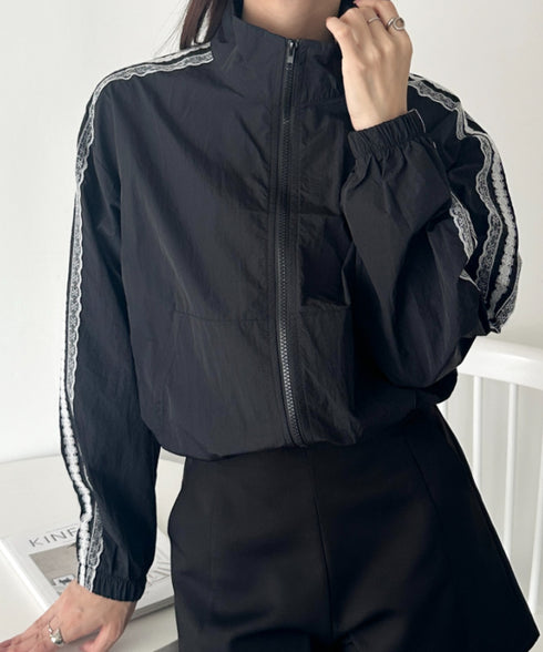 レースラインナイロントラックブルゾン | WR2253026 | ブラック