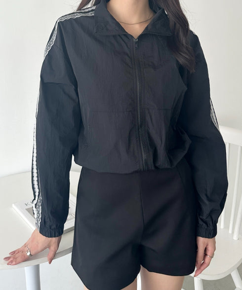 レースラインナイロントラックブルゾン | WR2253026 | ブラック