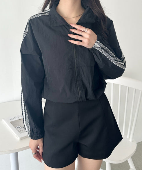 レースラインナイロントラックブルゾン | WR2253026 | ブラック