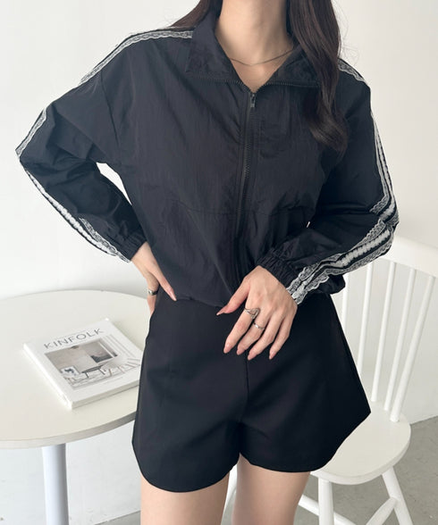 レースラインナイロントラックブルゾン | WR2253026 | ブラック