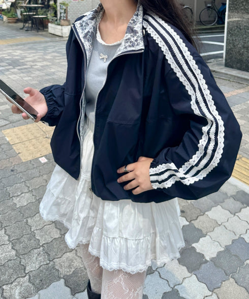 サイドラインレースナイロンブルゾン | SL2253015 | ネイビー