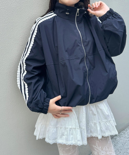 サイドラインレースナイロンブルゾン | SL2253015 | ネイビー