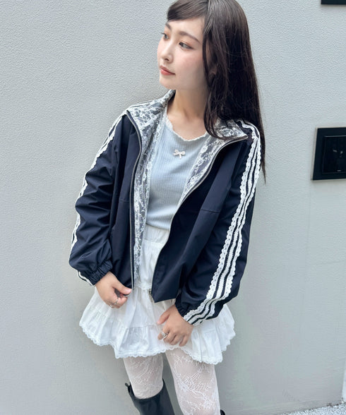 サイドラインレースナイロンブルゾン | SL2253015 | ネイビー