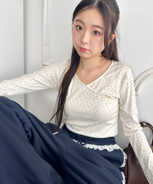 リボンフラワーVネックトップス | SL2256054 | アイボリー