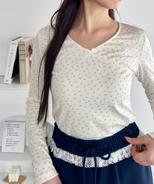 リボンフラワーVネックトップス | SL2256054 | アイボリー