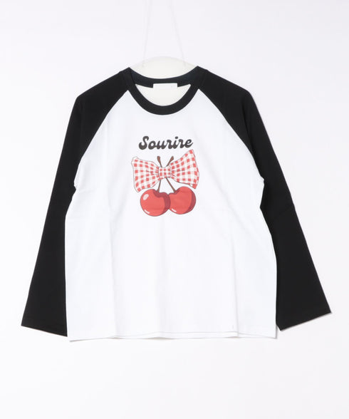 チェリーリボンラグランTシャツ | SL2256056 | ブラック