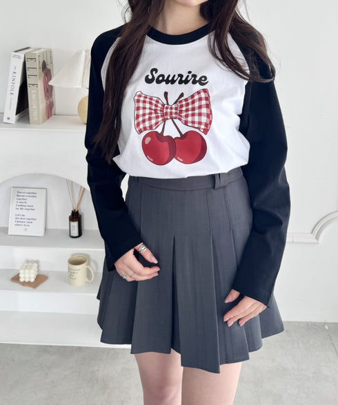 チェリーリボンラグランTシャツ | SL2256056 | ブラック