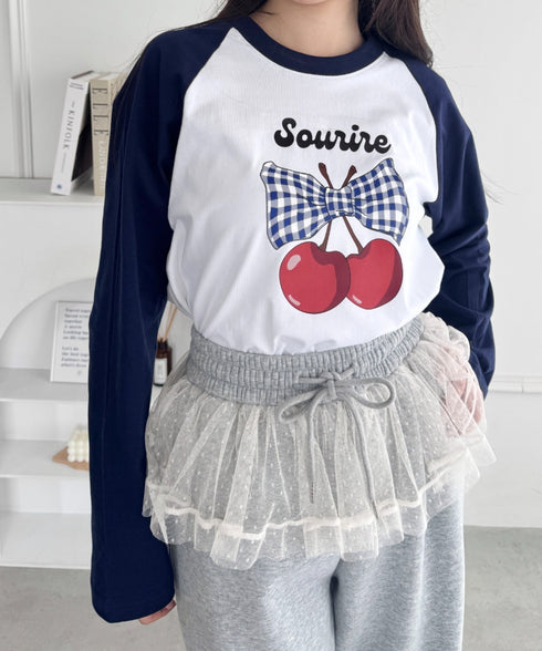 チェリーリボンラグランTシャツ | SL2256056 | ネイビー