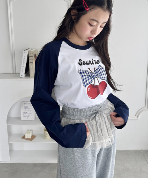 チェリーリボンラグランTシャツ | SL2256056 | ネイビー