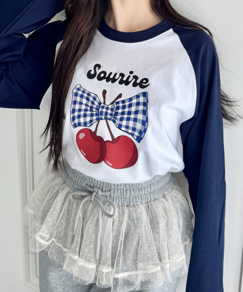 チェリーリボンラグランTシャツ | SL2256056 | ネイビー