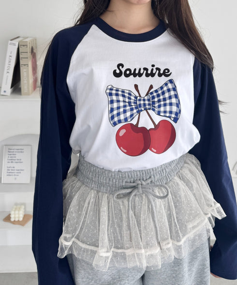 チェリーリボンラグランTシャツ | SL2256056 | ネイビー